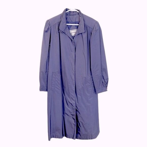 Fleet Street Raincoat XL 80's Vintage Purple Maxi - Picture 1 of 16